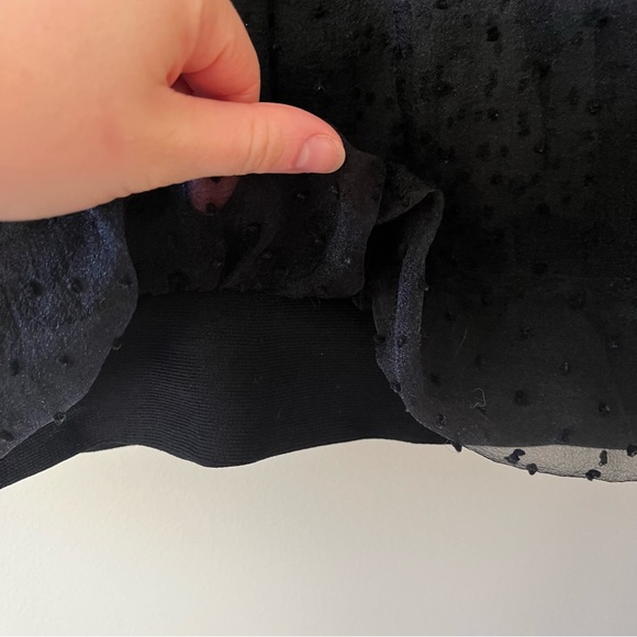 Zara Sheer Black Polka Dot Blouse - Picture 6 of 8